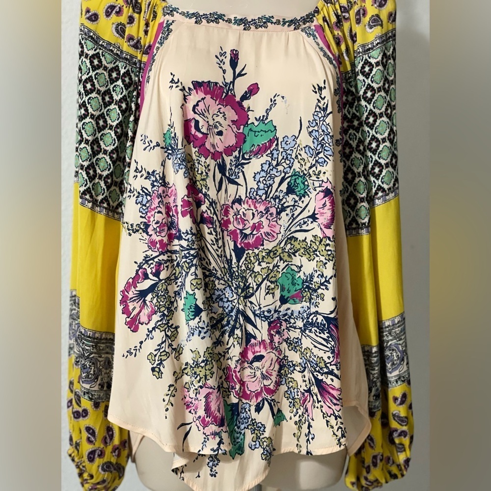 Free People Positano Print Blouse Small - Picture 6 of 14